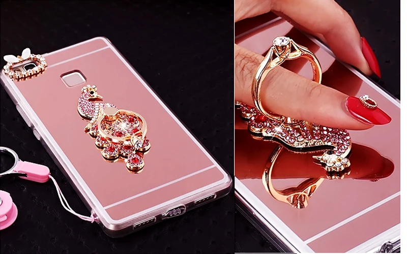 Perfume Bottle Finger Ring Holder Mirror Covers For Huawei P20 Pro Lite P10 P9 P8 Plus 2017 Honor 8 9 V8 Nova Cases Shell |