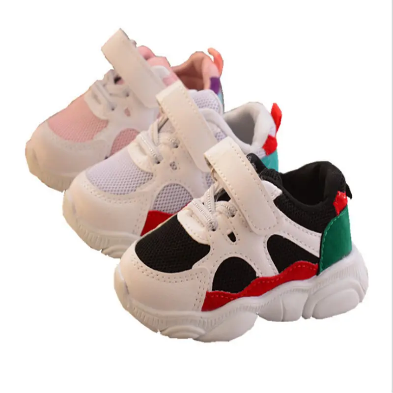 2019 Осенняя модная новая детская обувь для девочек и мальчиков кроссовки сетчатый