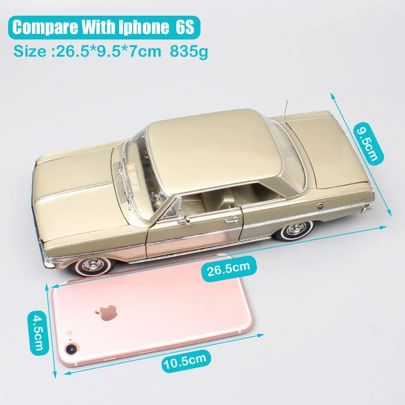 Детские Большие винтажные весы Sunstar 1963 1:18 Chevrolet Chevy II Nova Купе игрушечные