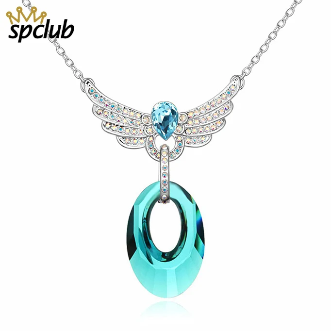 Модные ювелирные изделия кристаллы Swarovski крылья ангела винтажное ожерелье