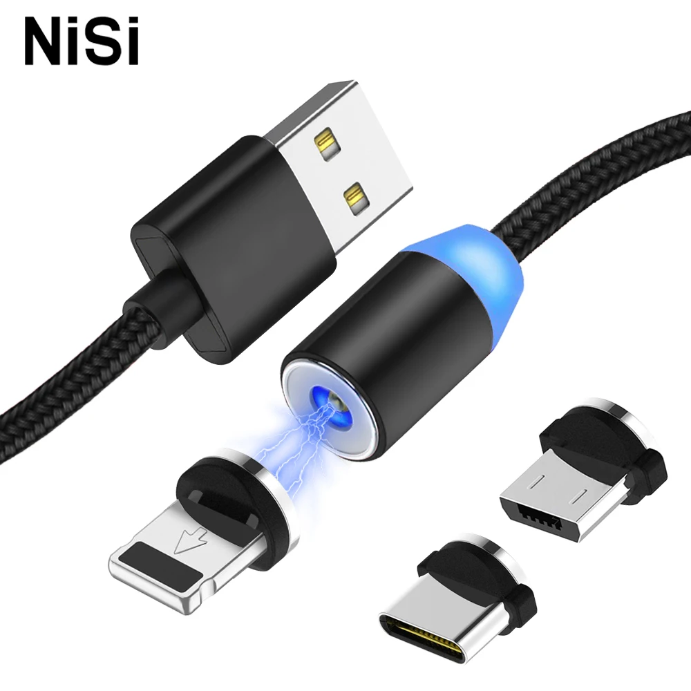 NISI 1 м 2 м 3,28 фута светодиодный Micro USB Магнитный зарядный кабель для samsung Xiaomi huawei LG htc OPPO VIVO Android Phone универсальный кабель