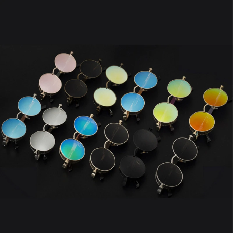 2019 Винтажные Солнцезащитные очки в стиле стимпанк с розовым покрытием Круглые