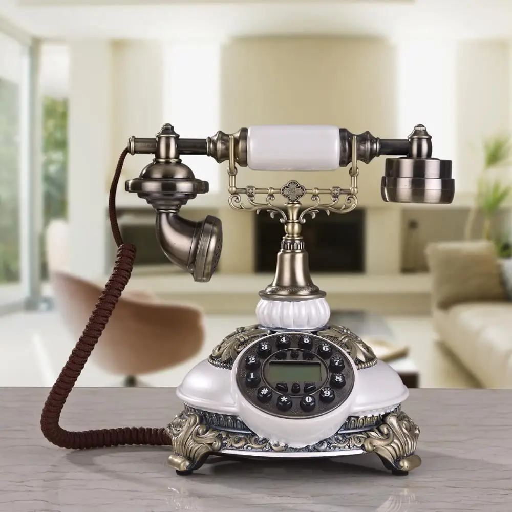 

Antique antique telephone antique European style old home office telephone line telephone