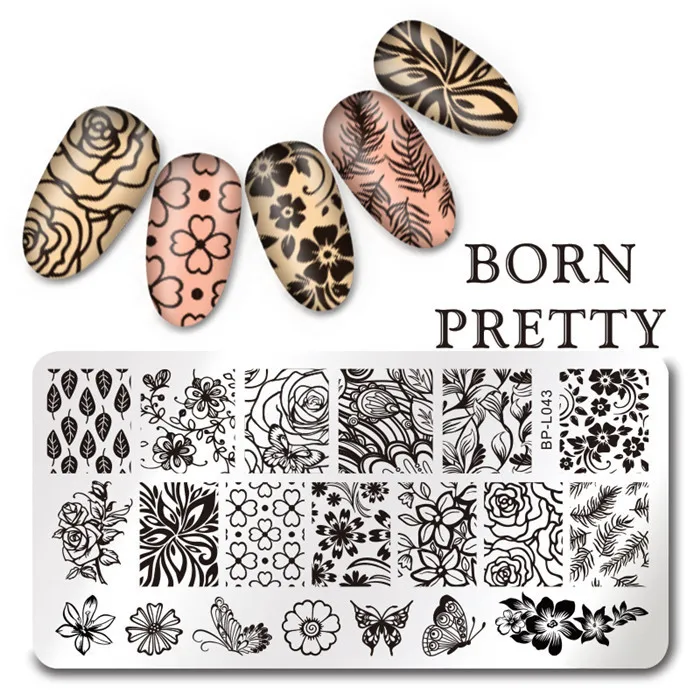 BORN PRETTY шаблоны тиснения ногтей ананас Шаблон Прямоугольник ногтей штамп пластины Лето фрукты Маникюр Искусство трафарет - Цвет: BP-L043
