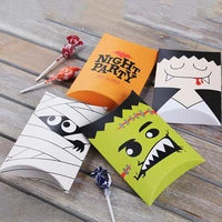 50pcslot candy box pillow box present carton pouch kraft paper box cartoon gift boxes halloween charistmas party supply