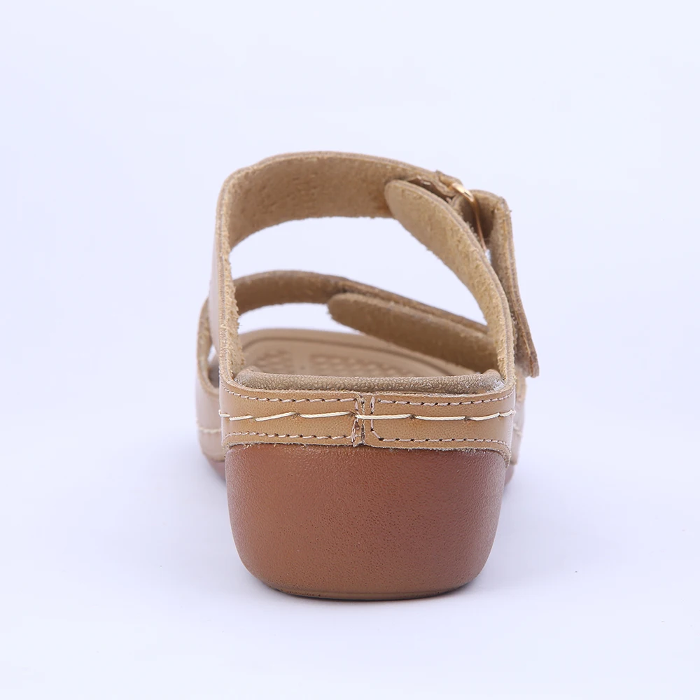 Women Slippers Platform Casual Rome Sewing Square Heels Leisure Summer Hook&amploop PU Patent Leather Light-weight Shoes HEYIYI | Обувь