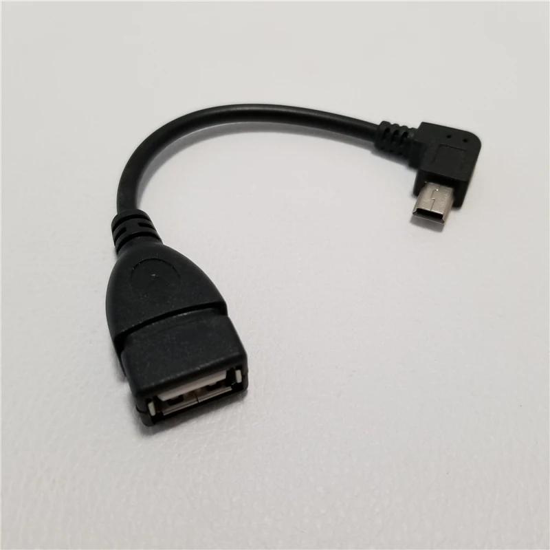 Мини USB 90 градусов с левым углом к Type A адаптер для передачи данных кабель