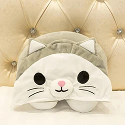 Grey cat Мультяшные животные толстовка с капюшоном подушка для шеи Путешествия Nap U подушки Сова Единорог кошка Медведь Свинья дети взрослые подарок 30*25 см - Цвет: Grey cat