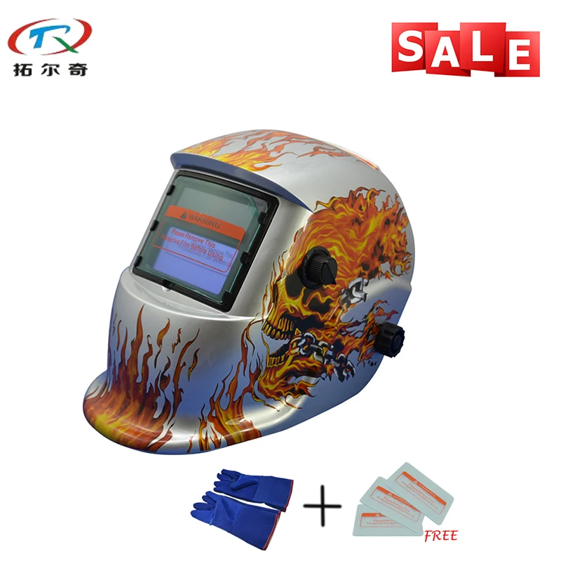 

Сварочный шлем MIG TIG ARC, очень популярная маска, Мягкий головной убор с черепом и огнем, солнечная энергия, Синий Орел