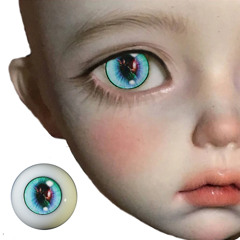 Пара BJd глаз для 1/3 1/4 1/6 bjd куклы Небесно Голубой акварельный мультфильм Bjd глаза sd