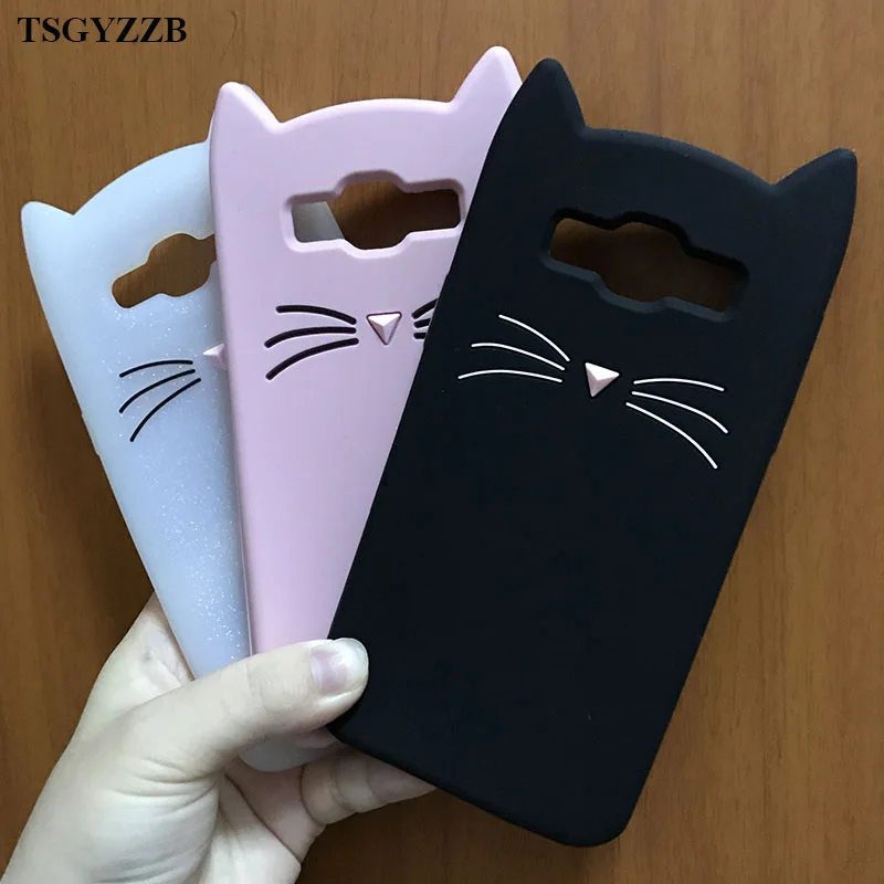 Для Samsung Galaxy J3 J5 J7 A7 A5 A3 2016 2017 S7 S8 чехол милый борода с украшением в виде кошачьих