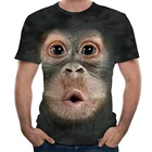 Бесплатная Страусиная Мужская футболка на весну и лето с 3D принтом в виде обезьяны, футболка с коротким рукавом, забавный дизайн, повседневные мужские футболки
