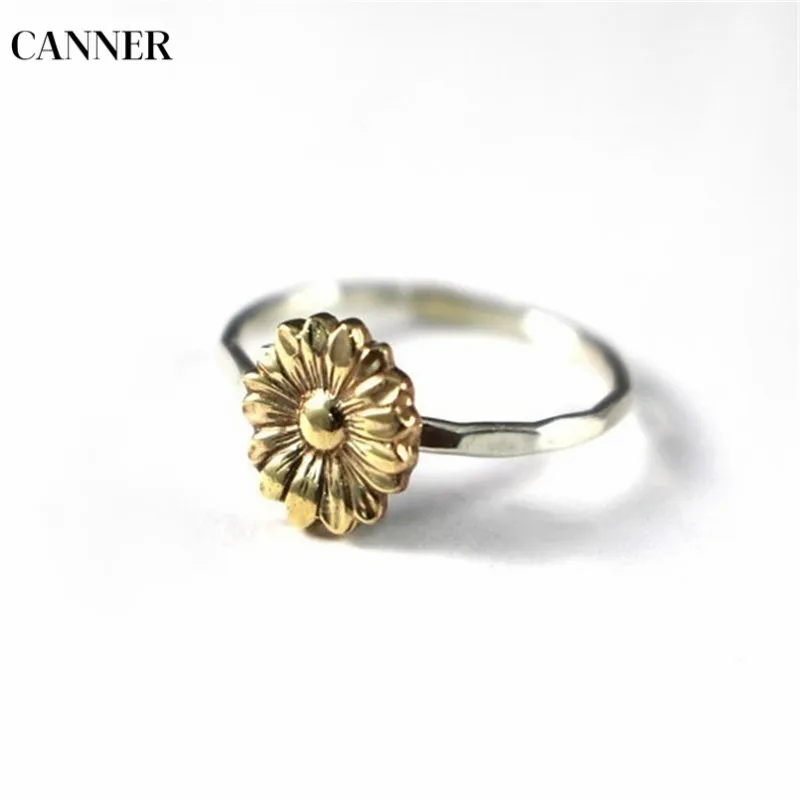 Кольцо в виде подсолнуха Canner Circle женское модное винтажное Золотое ювелирное