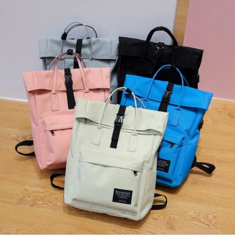 Рюкзак женский вместительный из парусины с usb зарядкой|mochila fashion|backpack fashionfashion backpack
