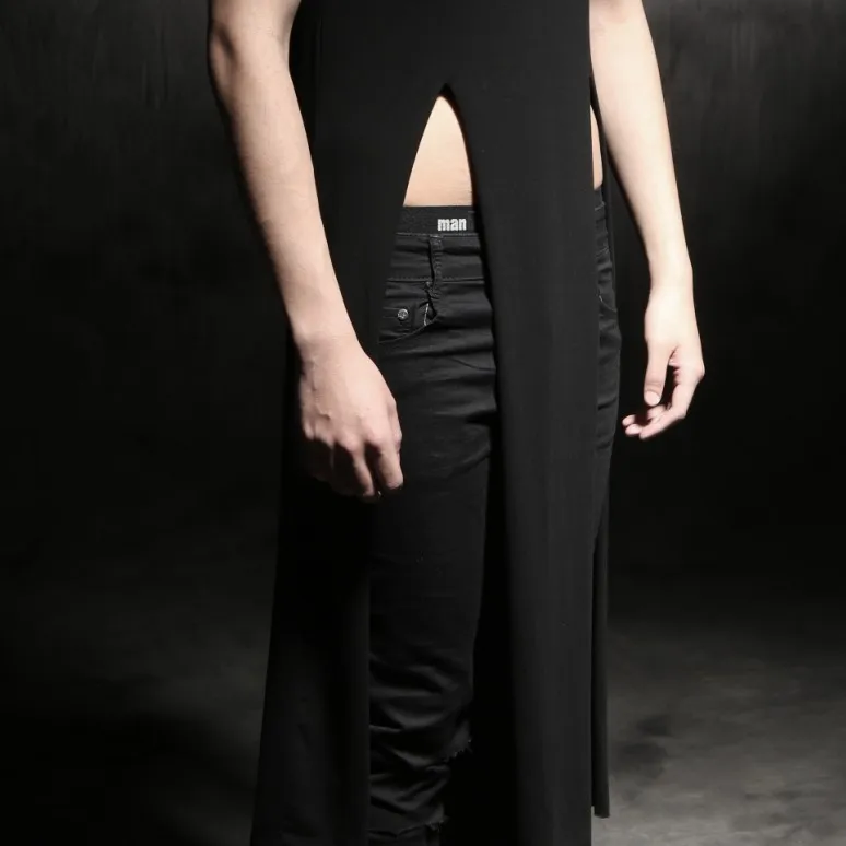 

2018 male moben design slim long vest sweep costume dance clothes