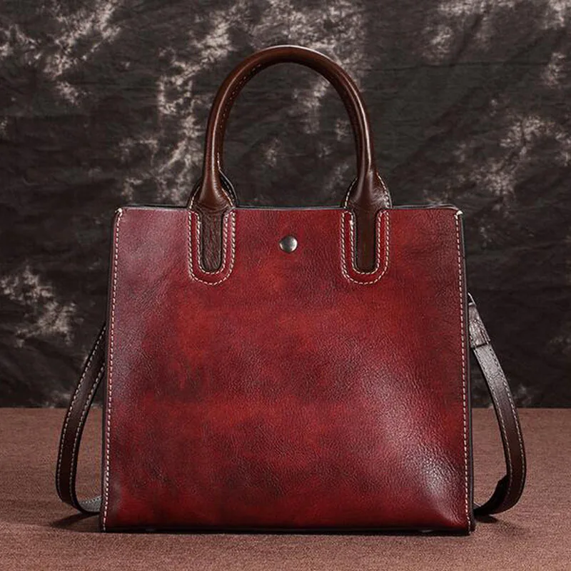 Сумка-мессенджер женская из натуральной кожи саквояж на плечо с верхними ручками