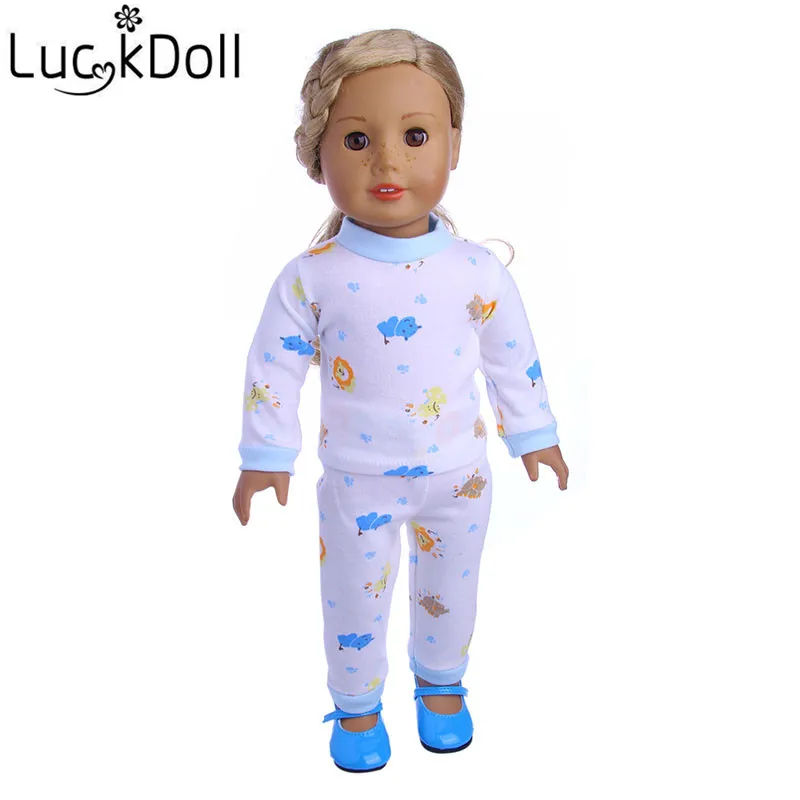 Пижама luckdoll7 комплектов разных стилей подходит для 18 дюймовой американской куклы