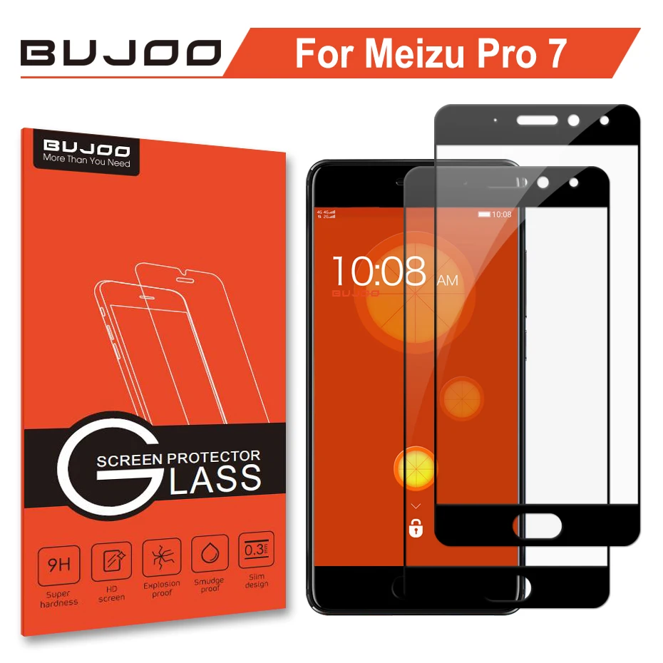 Защитное стекло BUJOO закаленное 2.5D 0 3 мм 9H для Meizu Pro 7 Pro7 2 упаковки|Защитные стёкла и