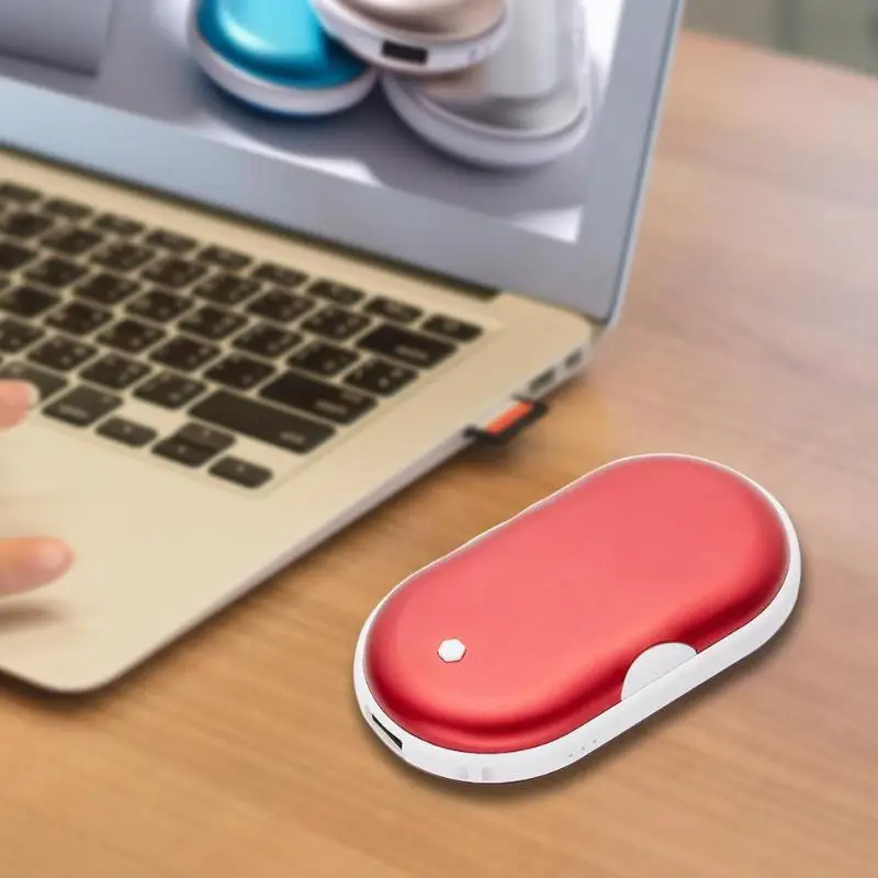 Электрическая грелка для рук в форме булыжника, мини USB Перезаряжаемый зарядный нагреватель, алюминиевый сплав, зарядка для мобильного телефона, подарок