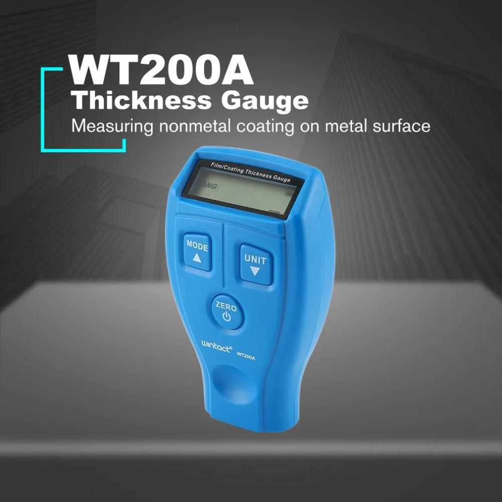 WINTACT WT200A мини цифровое покрытие пленка железо толщиномер автомобильный измеритель краски ing тестер ручной