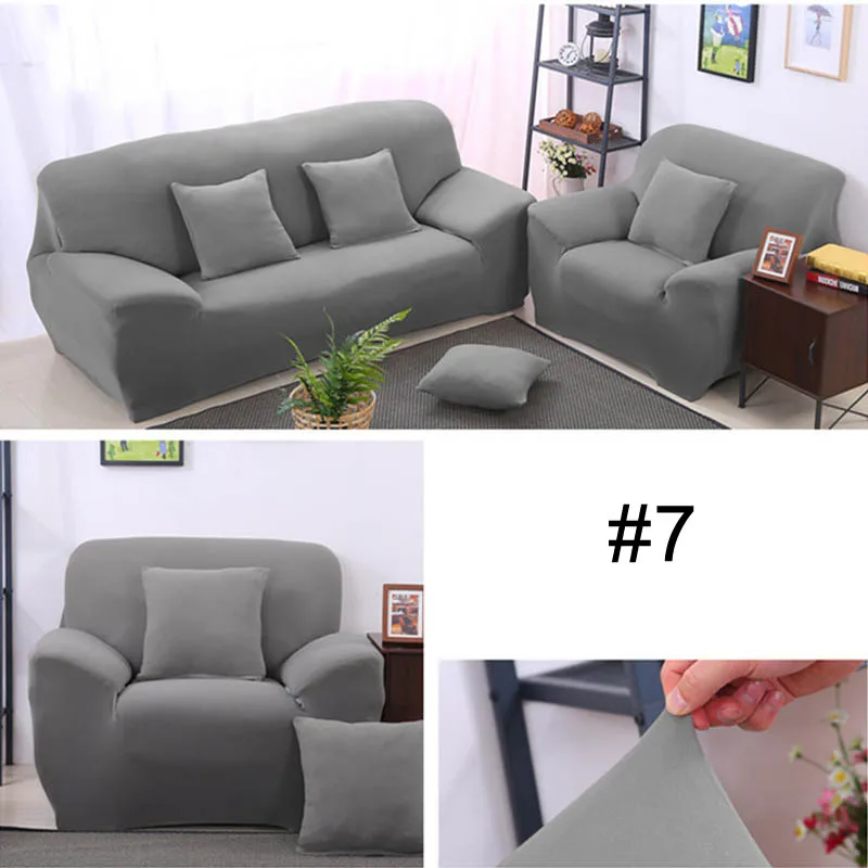 

Modern Concise Style Solid Stretch Sectional Sofa Covers Soft Slipcovers Elastic Couch Cover For Single Two Three Four Seats LC