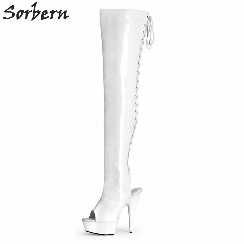 Женские блестящие Сапоги выше колена на высоком каблуке 15 см 5 см|pole dancing boots|women shoes