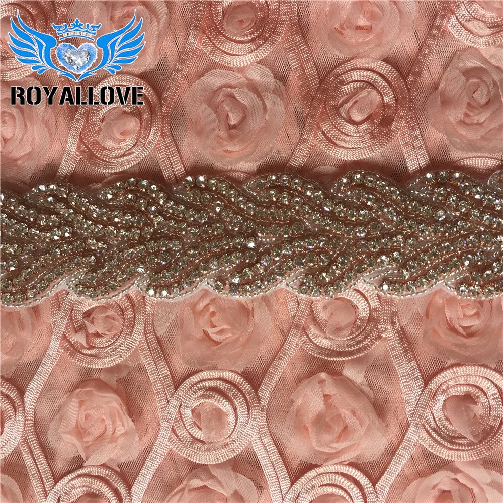 10 Yards Beaded Ornaments Lace Crystal Material Decorative Rose Gold Rhinestone Trimming for Wedding Clothing Sash DIY Trim | Дом и сад