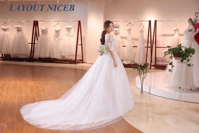 Белое свадебное платье с коротким рукавом и длинным шлейфом vestido de noiva Платье