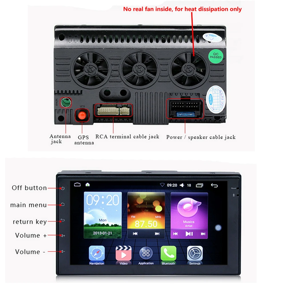 

Autoradio FM Radio Android mirror link 2 DIN GPS navigation Bluetooth wifi 1G 16G 4 core Touch screen 7 inch Car audio stereo