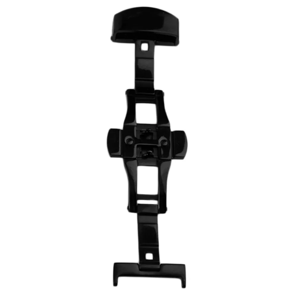 Ремешок для часов из стали черного цвета с пряжкой прочный складной двойной