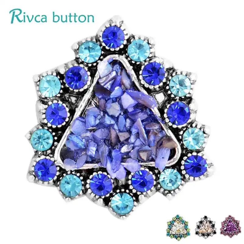 D03437 Rivca Snap Button Jewelry Crystal style 18mm Bracelets Men Colorful Rhinestone Charm For Women | Украшения и аксессуары