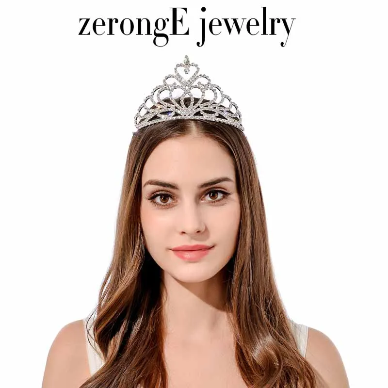 Бесплатная доставка Высококачественная свадебная тиара с кристаллами в форме