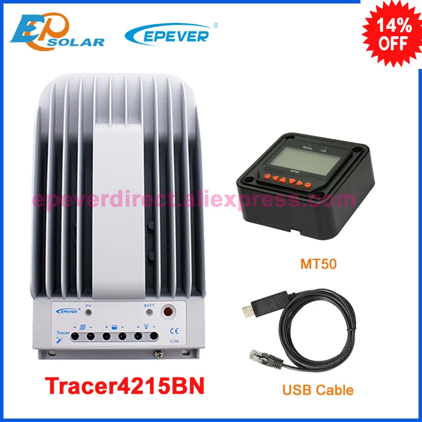 Epsolar EPEVER MPPT solar tracking 40A контроллер MT50 метр + USB ПК кабель 40Amp 12В 24В автоматическая