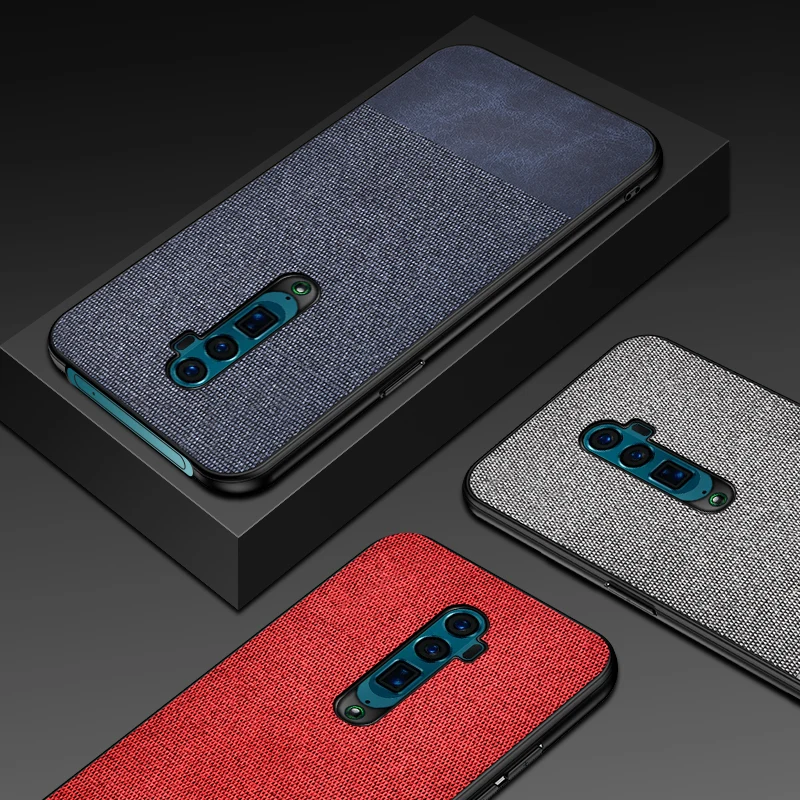 Для OPPO Reno 10x zoom Case Ткань полная защита жесткая задняя панель из поликарбоната для 6