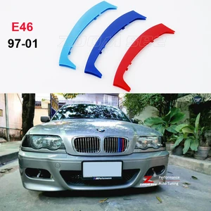 Для BMW 3 series E46 316 318 320 325 330 4 двери, только передняя решетка, обшивка M, автоспорт, полосы, гриль, крышка, клипсы, наклейки