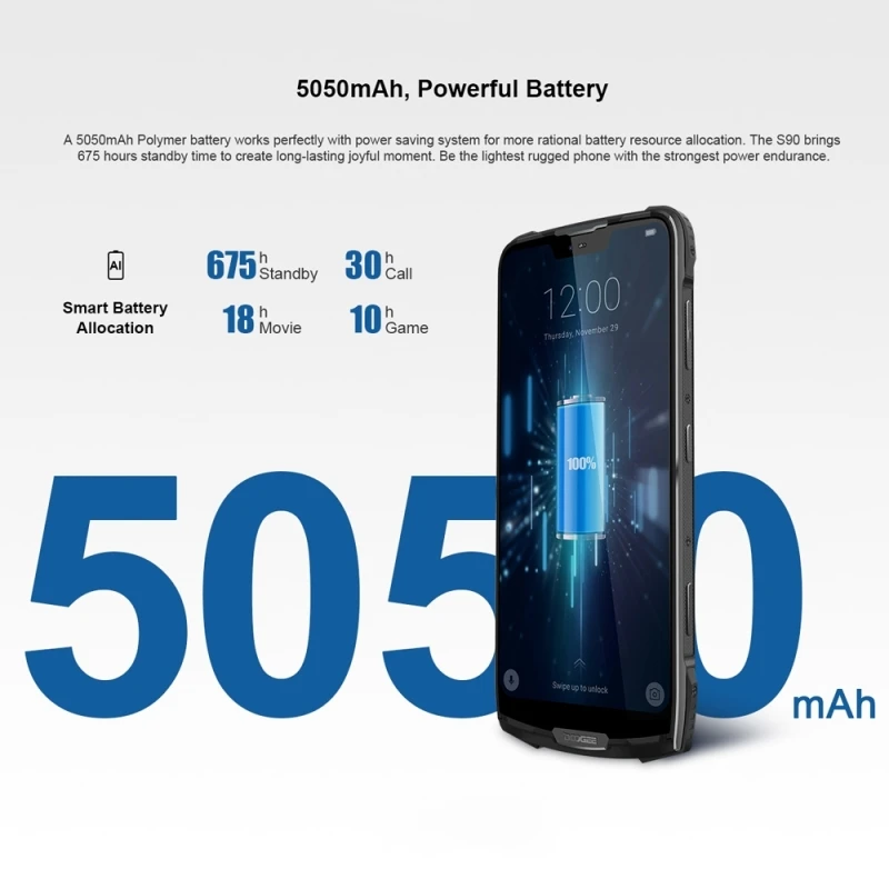 DOOGEE S90 прочный смартфон 6 ГБ+ 128 Гб 6,18 дюймов IP68 Водонепроницаемый Android 8,1 MTK6771 две sim-карты 4G NFC, OTA мобильный телефон
