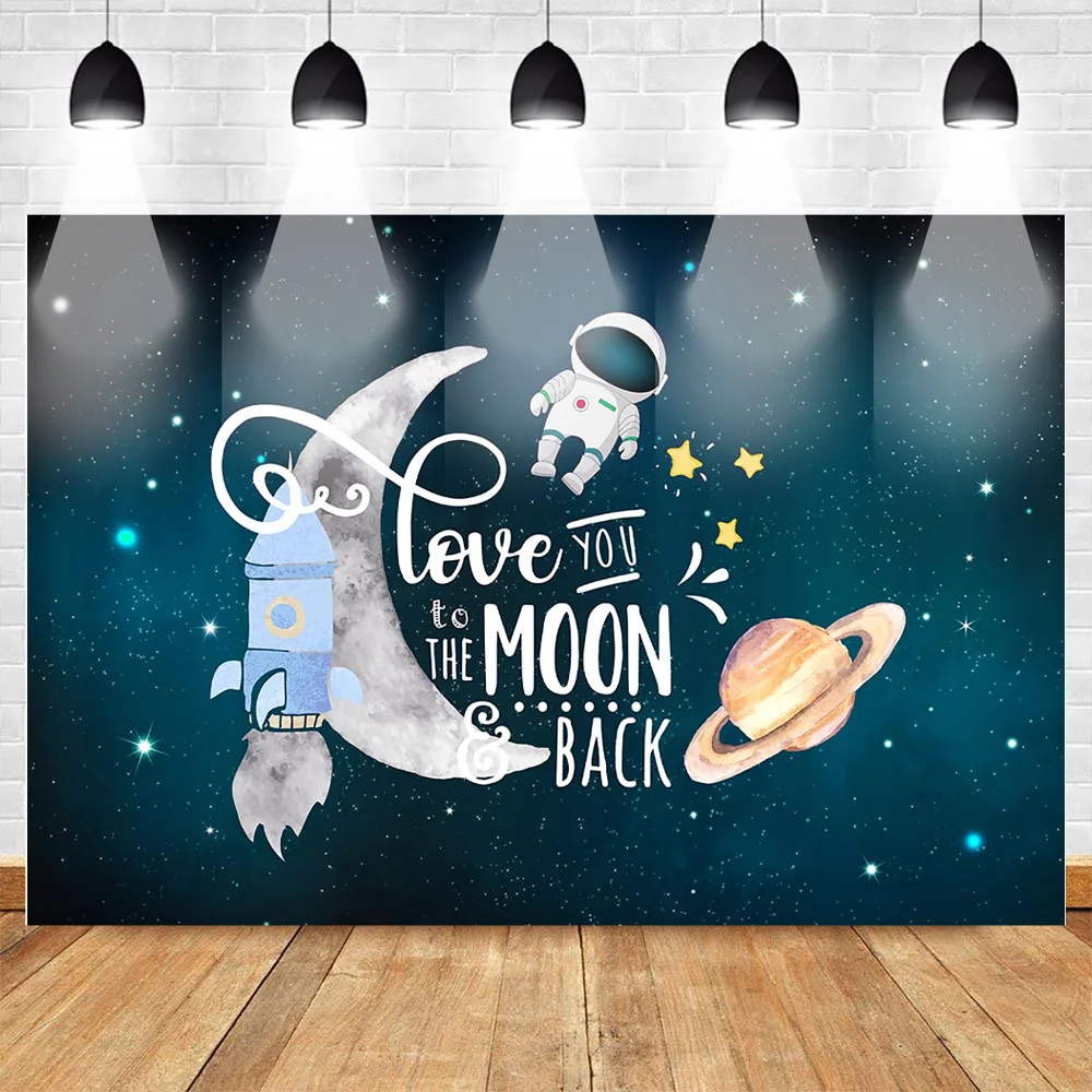 

Mehofoto Astronaut Theme Party Backdrop for Photography The Scientist Photo Background Cartoon Universe Backdrop for Birthday
