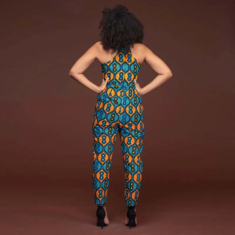 Летний женский вощеный комбинезон с Африканским принтом в этническом стиле