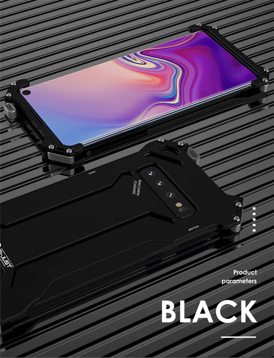 Металлический бампер R-JUST серии Gundam для iPhone 11 Pro Max Galaxy S10 5G S10e S8 S9 PLUS NOTE 10 Plus 9 8 Armor Doom алюминиевый корпус