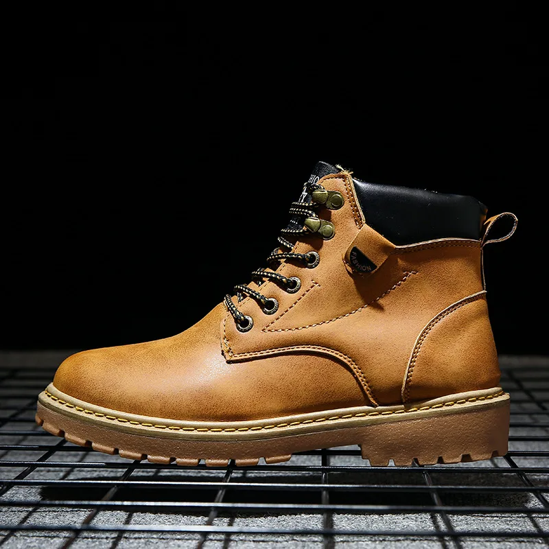 Из искусственной кожи или замши Мужские ботинки для весны осени и зимы мужская