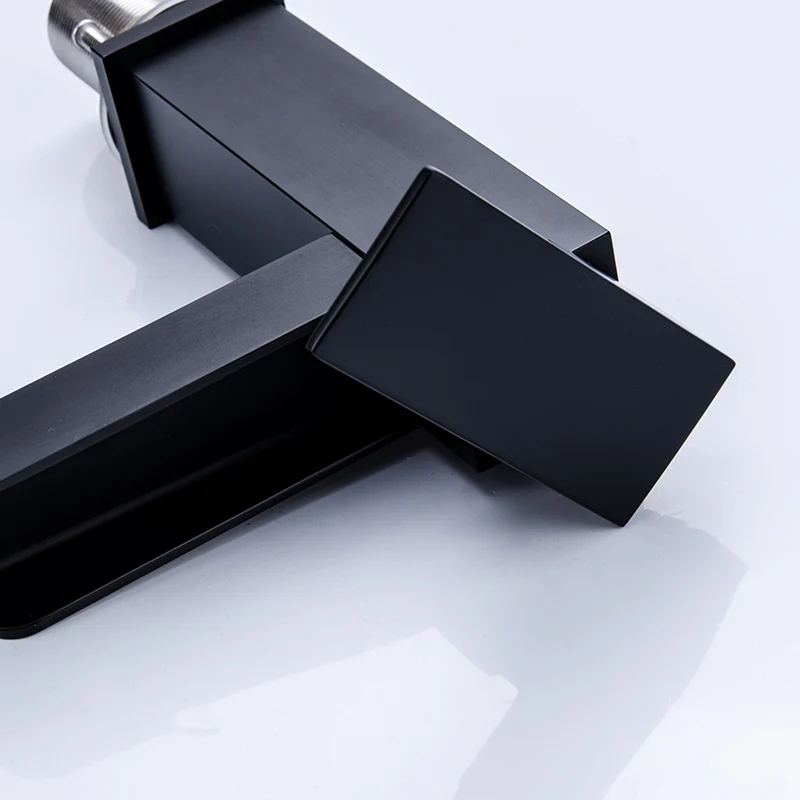 Fapully кран для ванной комнаты раковины на бортике Черный с одной ручкой смеситель