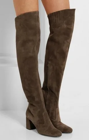 Дизайнер Европейский Мед Пятки Над Коленом Сапоги Женщин Зимняя Обувь