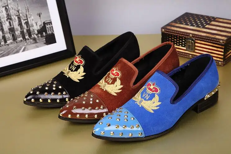 Мужские бархатные туфли ручной работы кожаные повседневные лоферы с носком и
