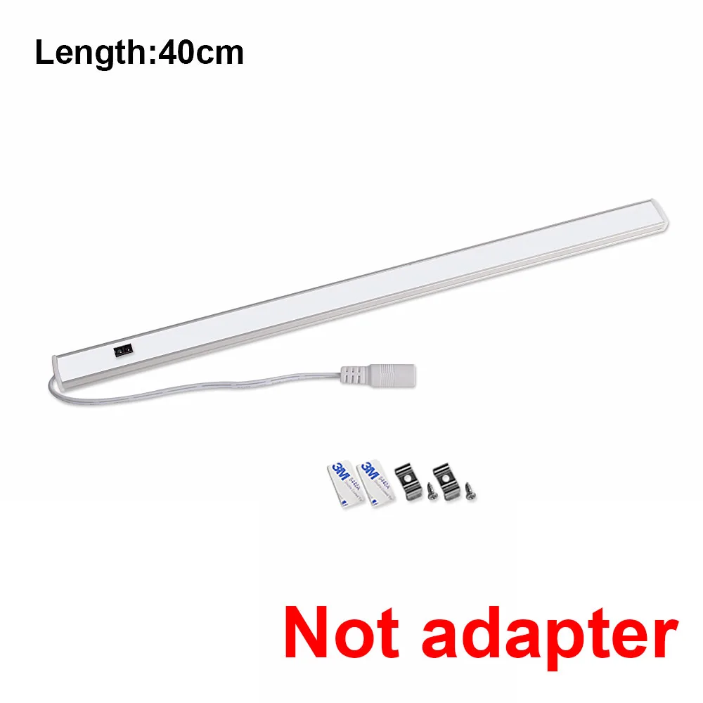 1x40cm-Not adapter 12 В сенсорный светодиодный светильник для кухонного шкафа, лампа с датчиком движения для рук, барный светильник, шкаф для спальни, шкаф, светильник, s светодиодный светильник, лампада - Color: 1x40cm-Not adapter