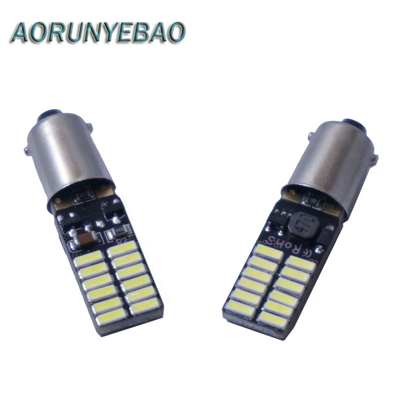 

Автомобильная светодиодная лампа AORUNYEBAO 20X BA9S t4w h6w ba9s t11 Canbus 24 SMD 4014, светодиодсветильник лампа без ошибок для парковки, Стайлинг автомобиля, п...
