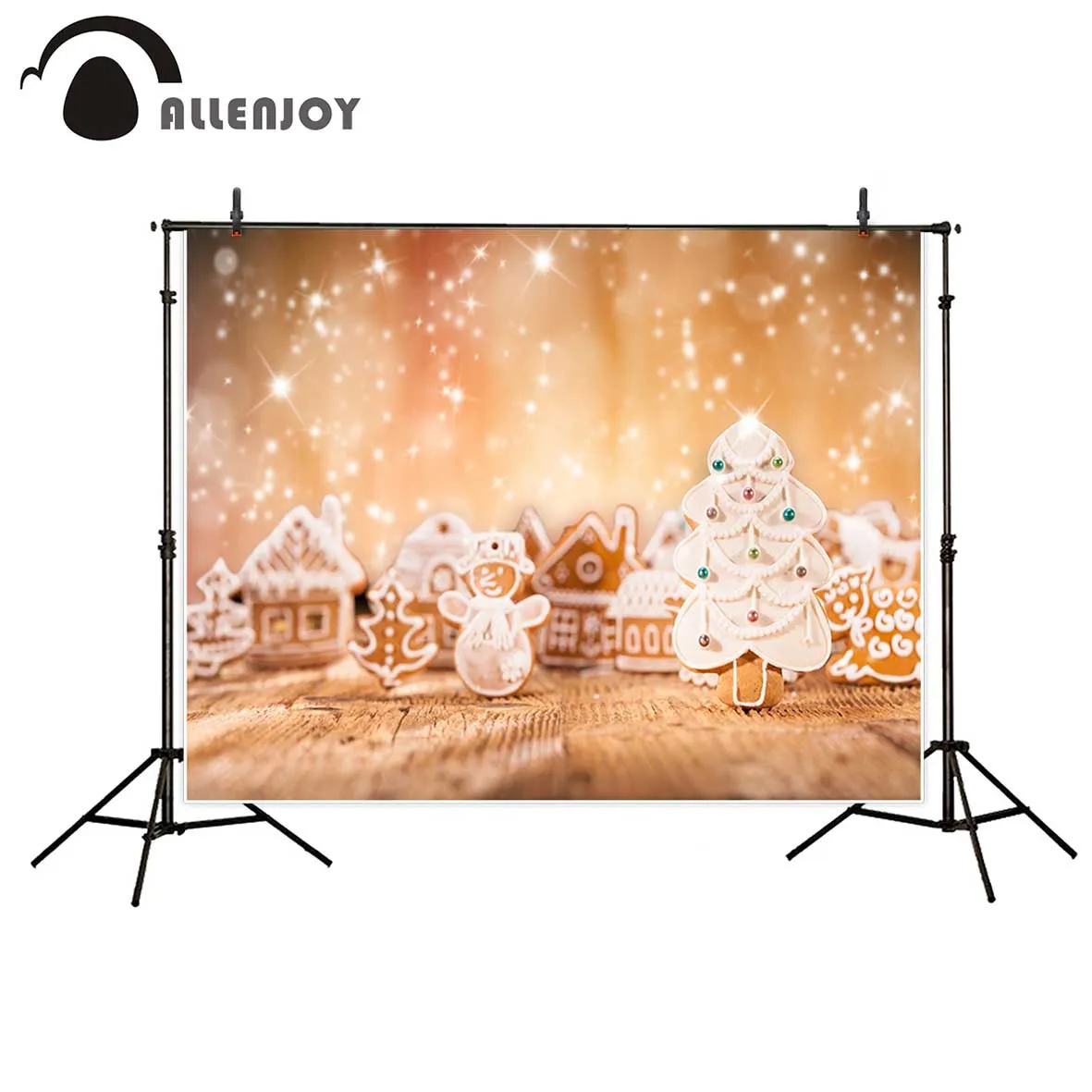 Фон для фотосъемки Allenjoy с изображением дома снеговика лося рождественской елки