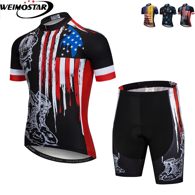 

Weimostar Black Cycling Clothing Men Set Bike Clothing Breathable Quick Dry Bicycle Wear/Short Sleeve Cycling Jersey Bib Suit