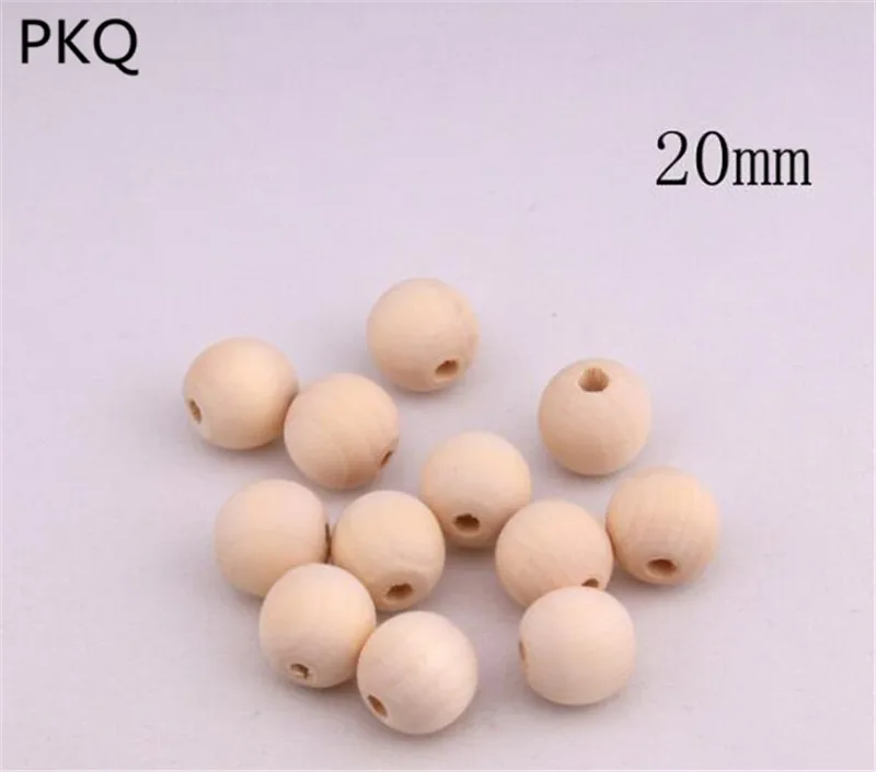 Необработанные круглые деревянные бусины мини шарики для самостоятельного