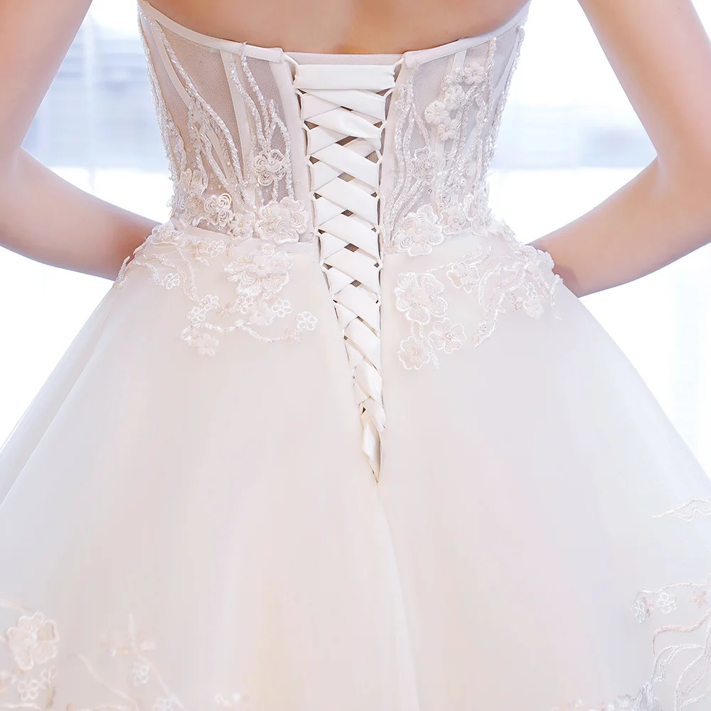 Женское свадебное платье без бретелек недорогое цветочное 3D платье|wedding dress|gown