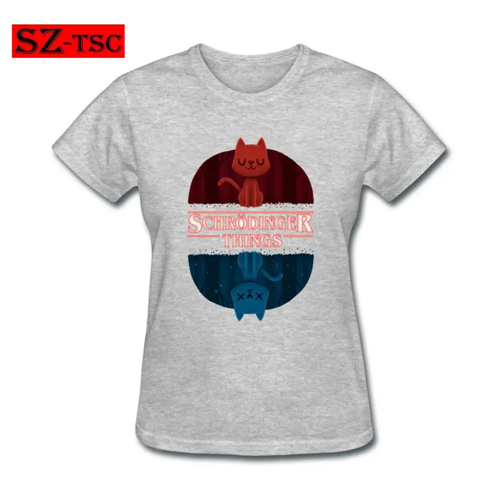 Летняя новая модная женская футболка с новым рисунком Schrodinger Cat Things Stranger Things Печатные Топы с короткими рукавами крутые футболки - Цвет: 6